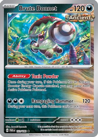 Image of Brute Bonnet 123/182  - Reverse Holofoil SV04 Paradox Rift - Rare