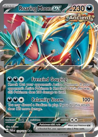 Image of Roaring Moon ex 124/182  - Holofoil SV04 Paradox Rift - Double Rare