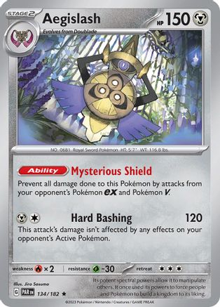 Image of Aegislash 134/182  - Reverse Holofoil SV04 Paradox Rift - Rare