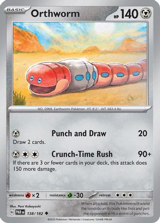 Image of Orthworm 138/182  - Reverse Holofoil SV04 Paradox Rift - Uncommon