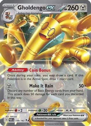 Image of Gholdengo ex 139/182  - Holofoil SV04 Paradox Rift - Double Rare