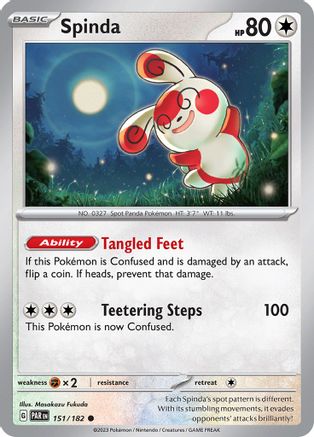 Image of Spinda 151/182  - Reverse Holofoil SV04 Paradox Rift - Common