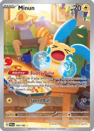 Image of Minun 194/182  - Holofoil SV04 Paradox Rift - Illustration Rare