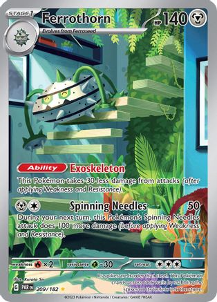 Image of Ferrothorn 209/182  - Holofoil SV04 Paradox Rift - Illustration Rare
