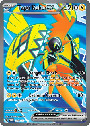 Image of Tapu Koko ex 222/182  - Holofoil SV04 Paradox Rift - Ultra Rare