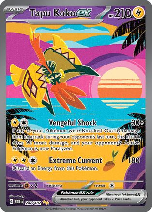 Image of Tapu Koko ex 247/182  - Holofoil SV04 Paradox Rift - Special Illustration Rare