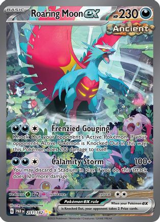Image of Roaring Moon ex 251/182  - Holofoil SV04 Paradox Rift - Special Illustration Rare