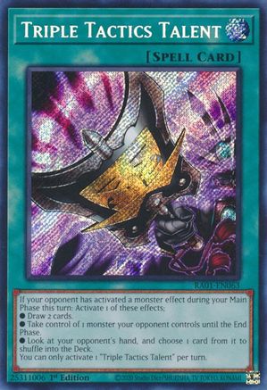 Image of Triple Tactics Talent (Secret Rare) (RA01-EN063) - 25th Anniversary Rarity Collection 1st Edition