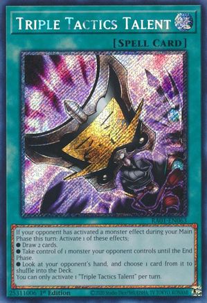 Image of Triple Tactics Talent (Platinum Secret Rare) (RA01-EN063) - 25th Anniversary Rarity Collection 1st Edition