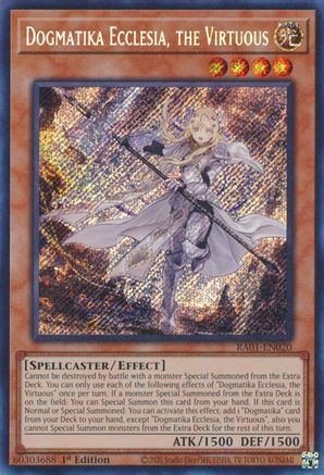 Image of Dogmatika Ecclesia, the Virtuous (Secret Rare) (RA01-EN020) - 25th Anniversary Rarity Collection 1st Edition
