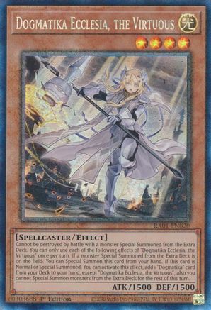 Image of Dogmatika Ecclesia, the Virtuous (PCR) (RA01-EN020) - 25th Anniversary Rarity Collection 1st Edition