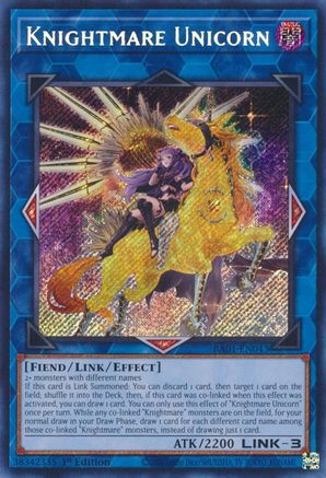 Image of Knightmare Unicorn (Alternate Art) (Secret Rare) (RA01-EN043) - 25th Anniversary Rarity Collection 1st Edition