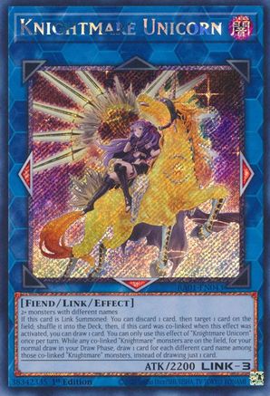 Image of Knightmare Unicorn (Alternate Art) (Platinum Secret Rare) (RA01-EN043) - 25th Anniversary Rarity Collection 1st Edition