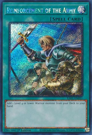 Image of Reinforcement of the Army (Platinum Secret Rare) (RA01-EN051) - 25th Anniversary Rarity Collection 1st Edition