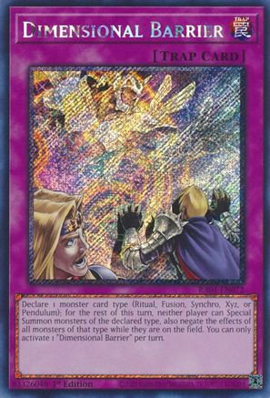 Image of Dimensional Barrier (Platinum Secret Rare) (RA01-EN072) - 25th Anniversary Rarity Collection 1st Edition