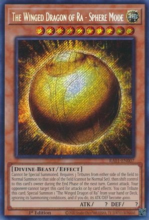 Image of The Winged Dragon of Ra - Sphere Mode (Secret Rare) (RA01-EN007) - 25th Anniversary Rarity Collection 1st Edition