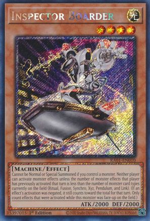 Image of Inspector Boarder (Platinum Secret Rare) (RA01-EN010) - 25th Anniversary Rarity Collection 1st Edition