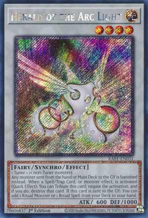 Image of Herald of the Arc Light (Platinum Secret Rare) (RA01-EN031) - 25th Anniversary Rarity Collection 1st Edition