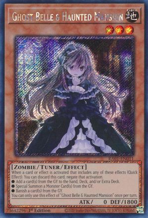 Image of Ghost Belle & Haunted Mansion (Platinum Secret Rare) (RA01-EN011) - 25th Anniversary Rarity Collection 1st Edition