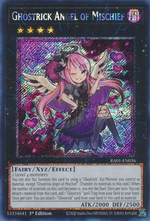 Image of Ghostrick Angel of Mischief (Platinum Secret Rare) (RA01-EN036) - 25th Anniversary Rarity Collection 1st Edition