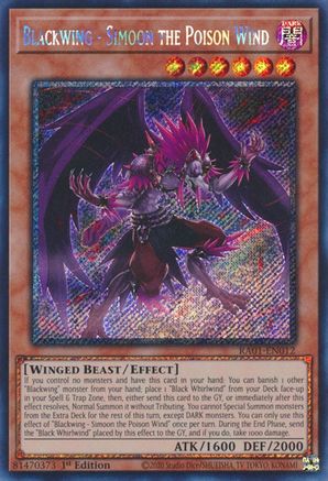 Image of Blackwing - Simoon the Poison Wind (Platinum Secret Rare) (RA01-EN012) - 25th Anniversary Rarity Collection 1st Edition