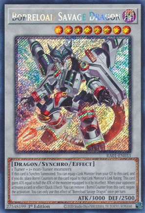 Image of Borreload Savage Dragon (Platinum Secret Rare) (RA01-EN033) - 25th Anniversary Rarity Collection 1st Edition