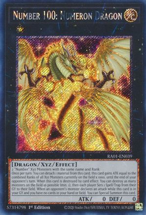 Image of Number 100: Numeron Dragon (Platinum Secret Rare) (RA01-EN039) - 25th Anniversary Rarity Collection 1st Edition