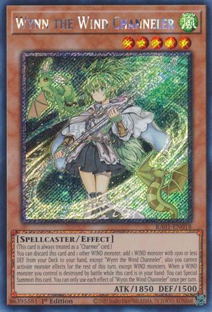 Image of Wynn the Wind Channeler (Platinum Secret Rare) (RA01-EN018) - 25th Anniversary Rarity Collection 1st Edition