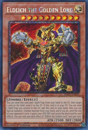 Image of Eldlich the Golden Lord (Platinum Secret Rare) (RA01-EN019) - 25th Anniversary Rarity Collection 1st Edition
