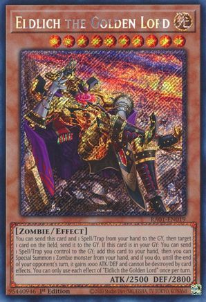 Image of Eldlich the Golden Lord (Alternate Art) (Platinum Secret Rare) (RA01-EN019) - 25th Anniversary Rarity Collection 1st Edition