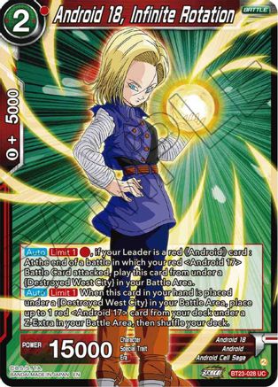 Image of Android 18, Infinite Rotation (BT23-028) - Perfect Combination