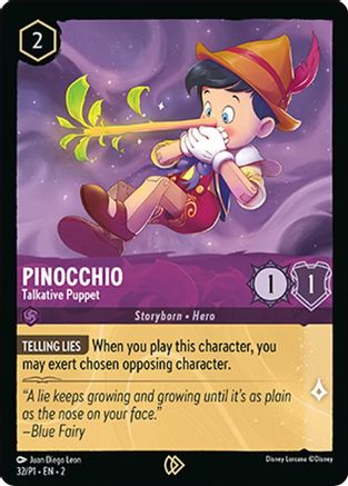 Image of Pinocchio - Talkative Puppet (32) - Disney Lorcana Promo Cards Cold Foil