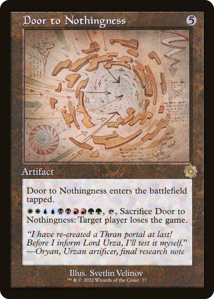 Image of Door to Nothingness (Schematic) (BRR-077) - The Brothers' War Retro Artifacts Foil