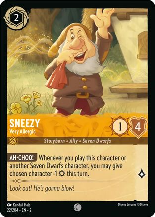 Image of Sneezy - Very Allergic (22/204) - Rise of the Floodborn Cold Foil