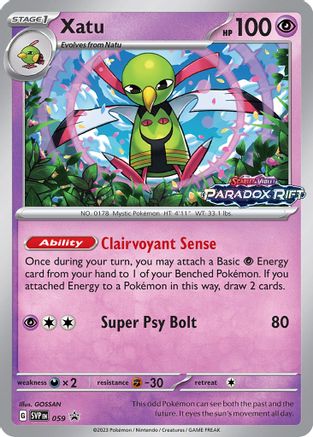Image of Xatu (Prerelease) 059  - Holofoil SV Scarlet & Violet Promo Cards - Rare