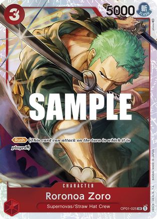 Image of Roronoa Zoro - OP01-025 (Ultra Deck: The Three Captains) (OP01-025) - One Piece Promotion Cards Foil