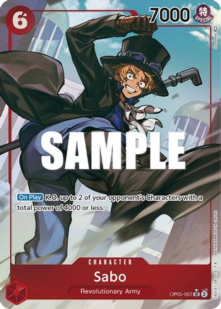 Image of Sabo (007) (Alternate Art) (OP05-007) - Awakening of the New Era Foil