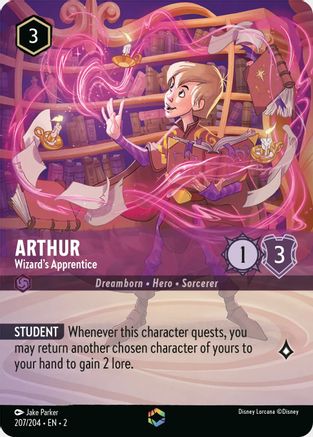 Image of Arthur - Wizard's Apprentice (Enchanted) (207/204) - Rise of the Floodborn Holofoil