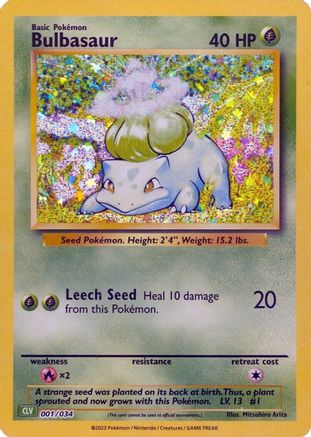 Image of Bulbasaur 001/034  - Holofoil Trading Card Game Classic - Classic Collection