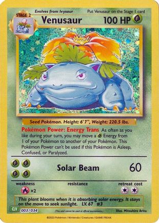 Image of Venusaur 003/034  - Holofoil Trading Card Game Classic - Classic Collection