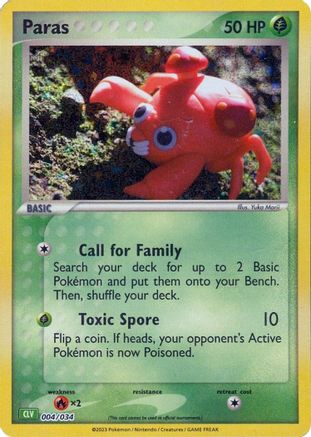 Image of Paras 004/034  - Holofoil Trading Card Game Classic - Classic Collection