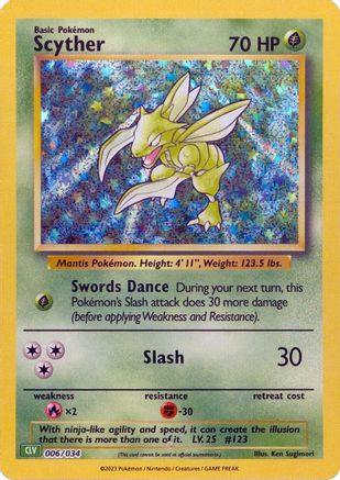 Image of Scyther 006/034  - Holofoil Trading Card Game Classic - Classic Collection