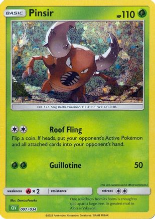 Image of Pinsir 007/034  - Holofoil Trading Card Game Classic - Classic Collection