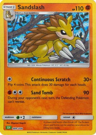 Image of Sandslash 009/034  - Holofoil Trading Card Game Classic - Classic Collection