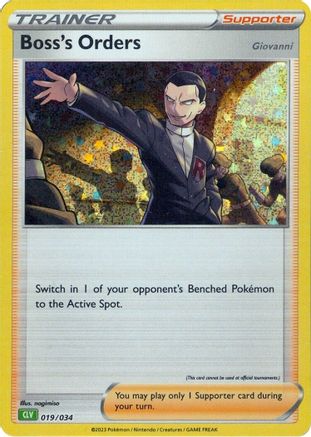 Image of Boss's Orders (CLV) 019/034  - Holofoil Trading Card Game Classic - Classic Collection
