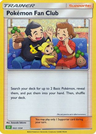 Image of Pokemon Fan Club (CLV) 022/034  - Holofoil Trading Card Game Classic - Classic Collection