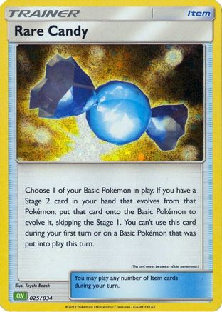 Image of Rare Candy (CLV) 025/034  - Holofoil Trading Card Game Classic - Classic Collection