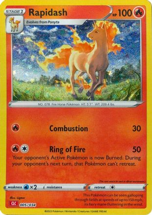 Image of Rapidash 005/034  - Holofoil Trading Card Game Classic - Classic Collection