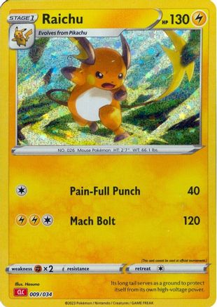 Image of Raichu 009/034  - Holofoil Trading Card Game Classic - Classic Collection