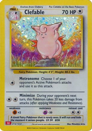 Image of Clefable 014/034  - Holofoil Trading Card Game Classic - Classic Collection